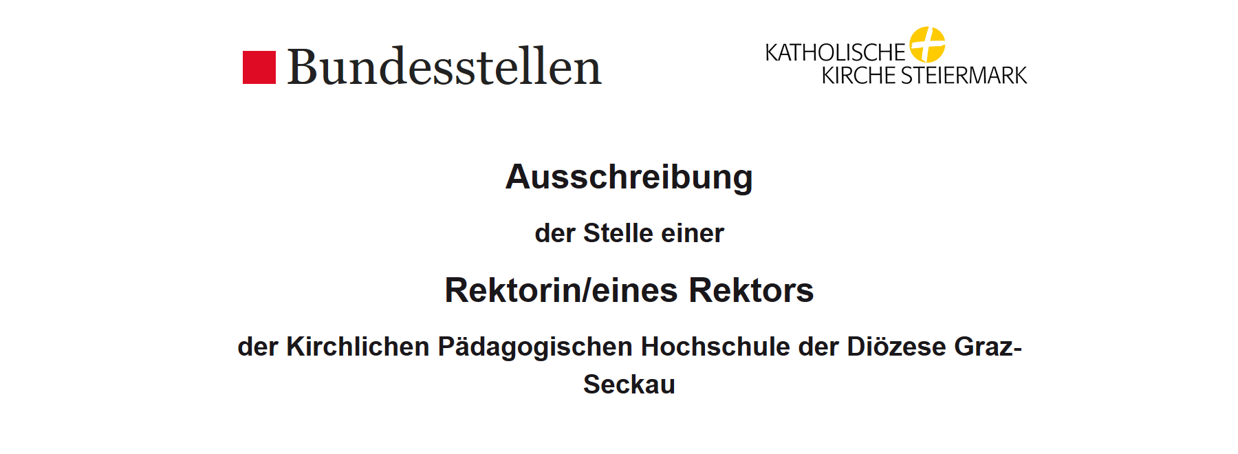 Ausschreibung der Stelle einer Rektorin/eines Rektors
